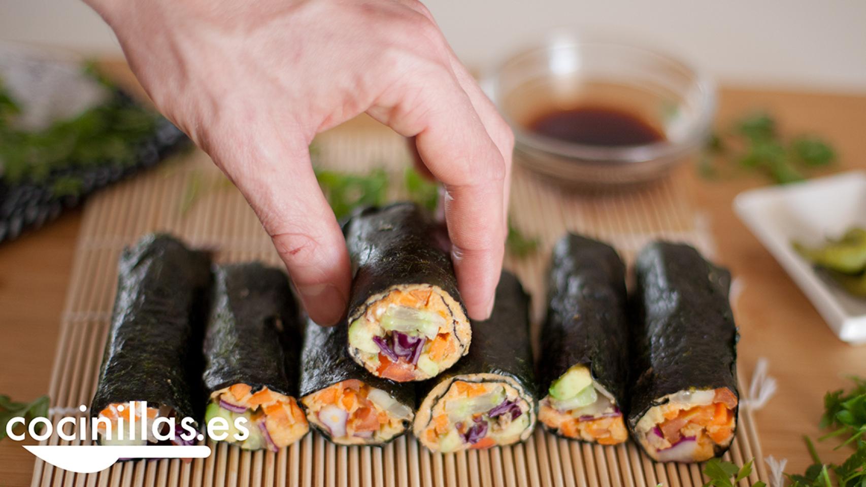 ▷ Sushi sin Esterilla ni Alga Nori