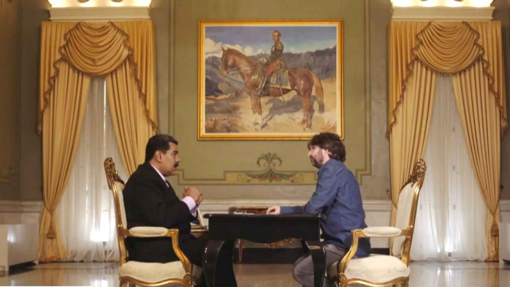 Nicolas Maduro y Jordi Évole en el Palacio de Miraflores.