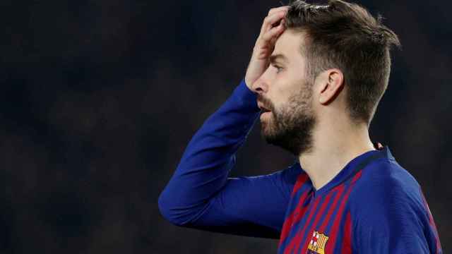 Gerard Piqué se lamenta de una ocasión fallada por el FC Barcelona