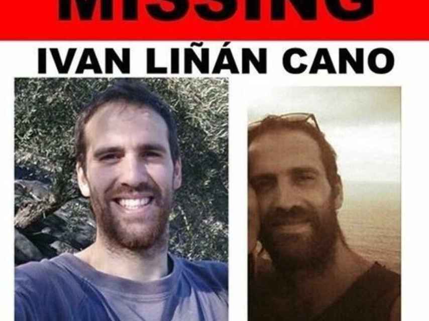 Cartel de desaparición de Iván Liñán. Su cadáver apareció hace un año.