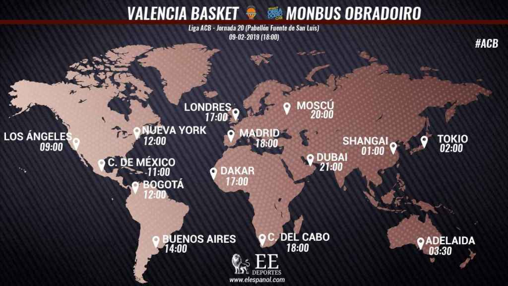 Horario Valencia Basket - Monbus Obradoiro