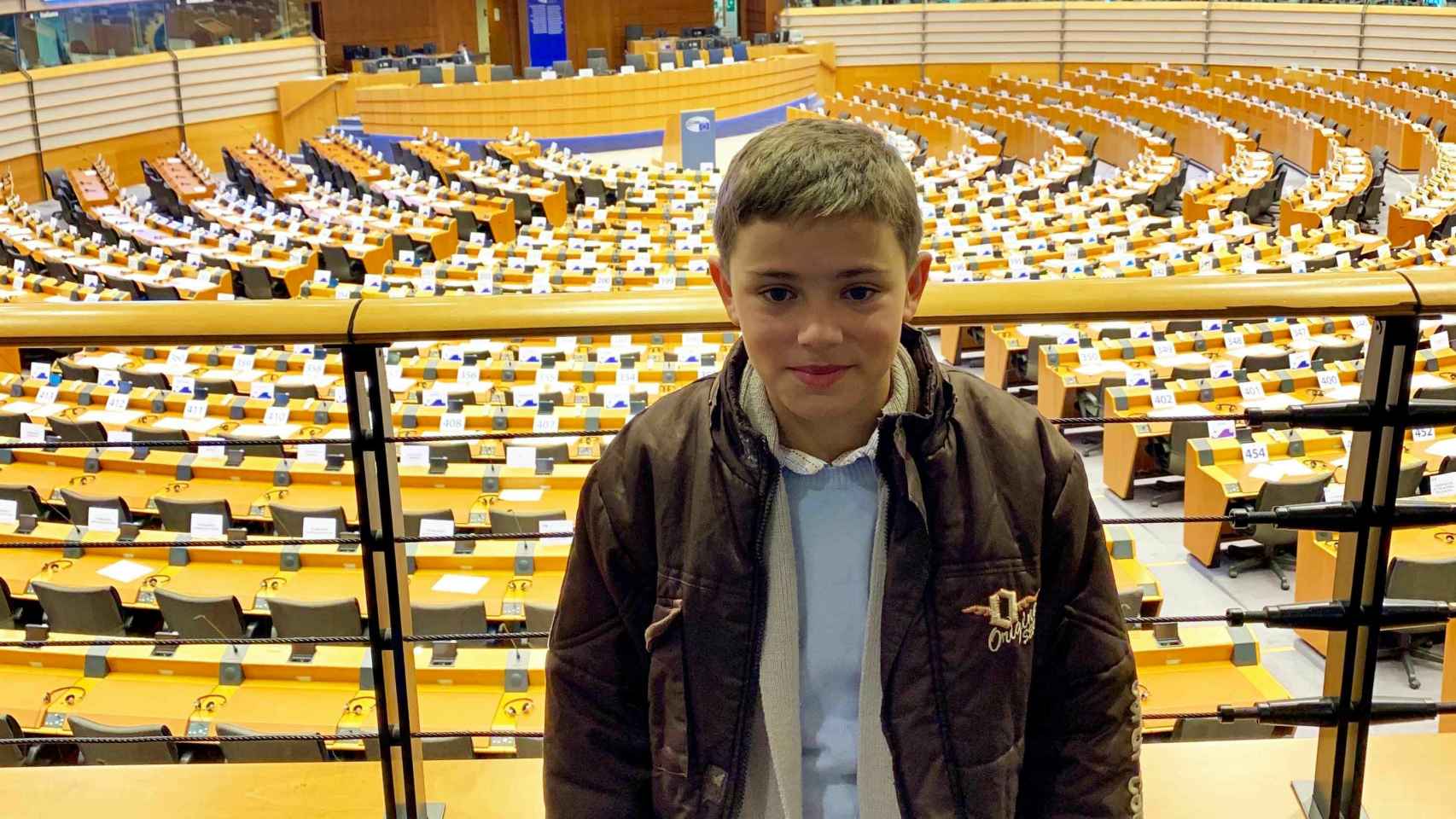 Sergio durante su visita a la sede del Parlamento Europeo.