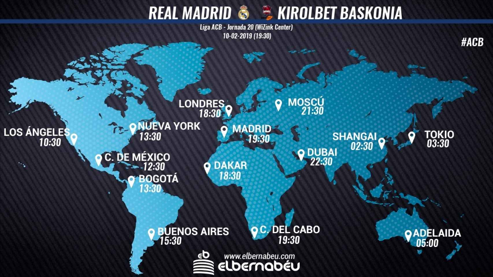 Horario Real Madrid - Kirolbet Baskonia