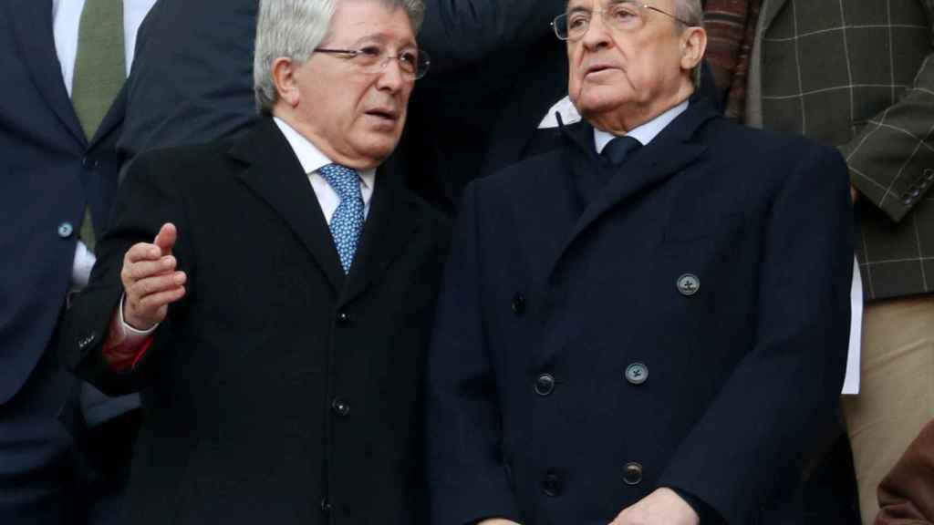 Enrique Cerezo y Florentino Pérez, en el palco del Wanda Metropolitano