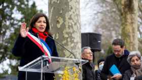 La alcaldesa de París Anne Hidalgo, en el acto de este sábado