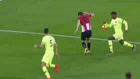 El Athletic pidió penalti por mano de Semedo