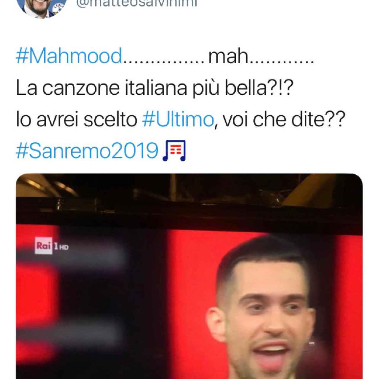 El tweet de Salvini.