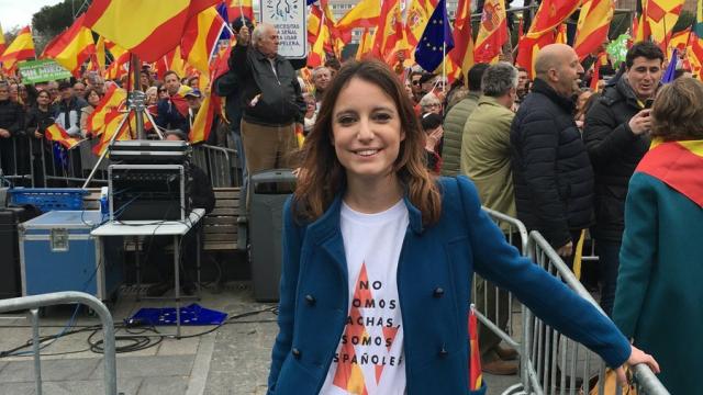 Andrea Levy en la manifestación de Colón