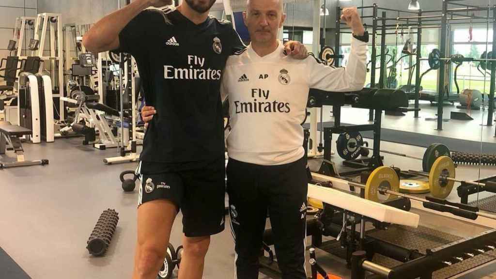 Karim Benzema y Antonio Pintus en la Ciudad Real Madrid. Foto: Instagram (@karimbenzema)