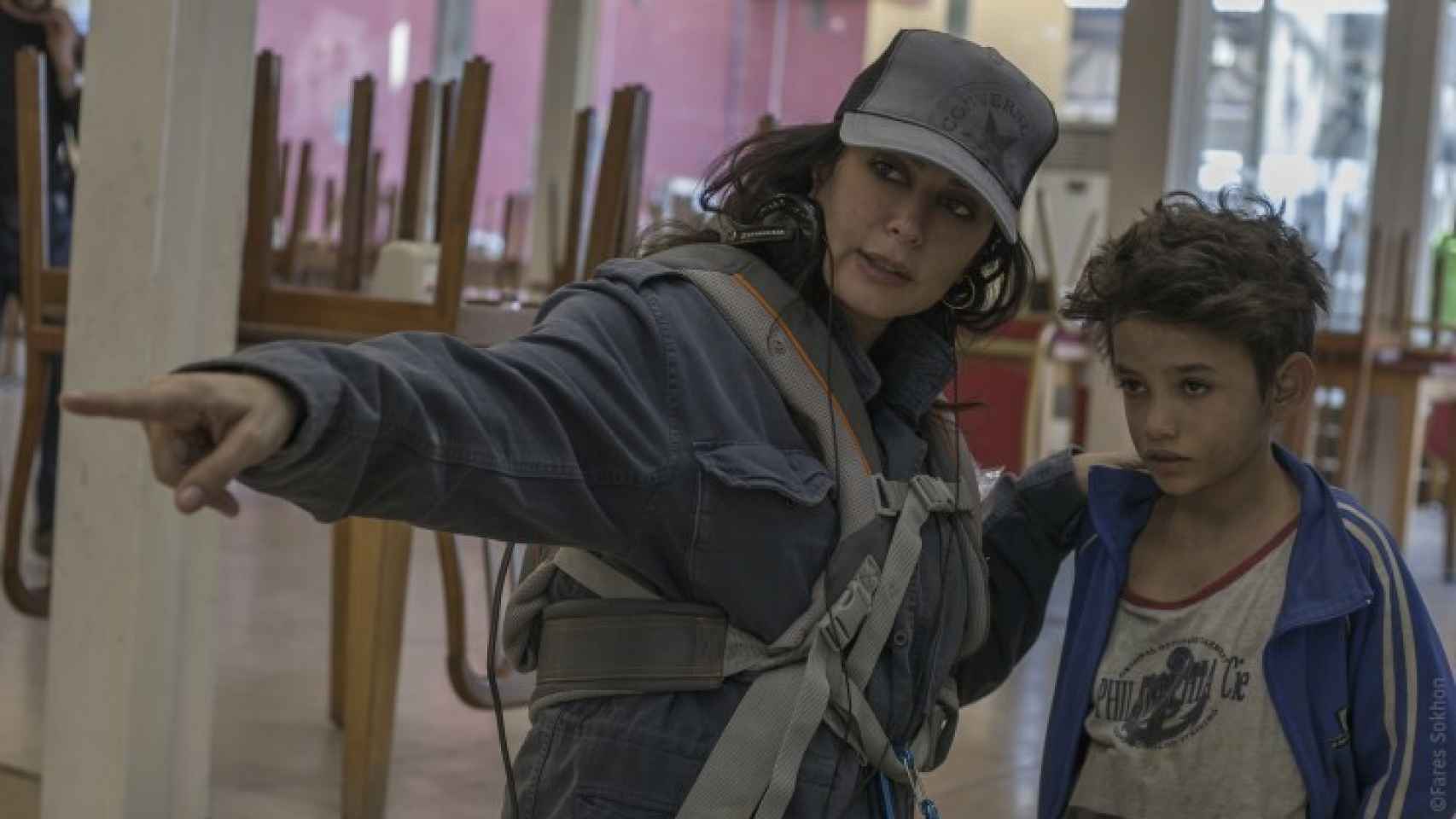 Nadine Labaki en el rodaje de Cafarnaúm.