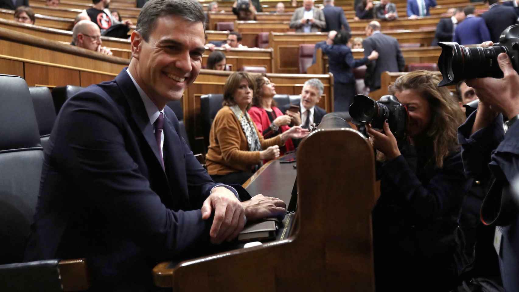 El presidente del Gobierno, Pedro Sánchez, este martes en el Congreso de los Diputados.