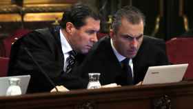 Pedro Fernández y Javier Ortega Smith, abogados de la acusación popular de Vox en el juicio del 'procés'.