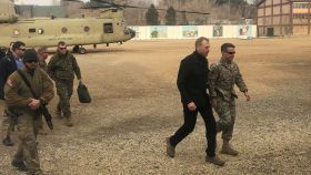 El secretario de Defensa, Patrick Shanahan, en Afganistán el pasado lunes.
