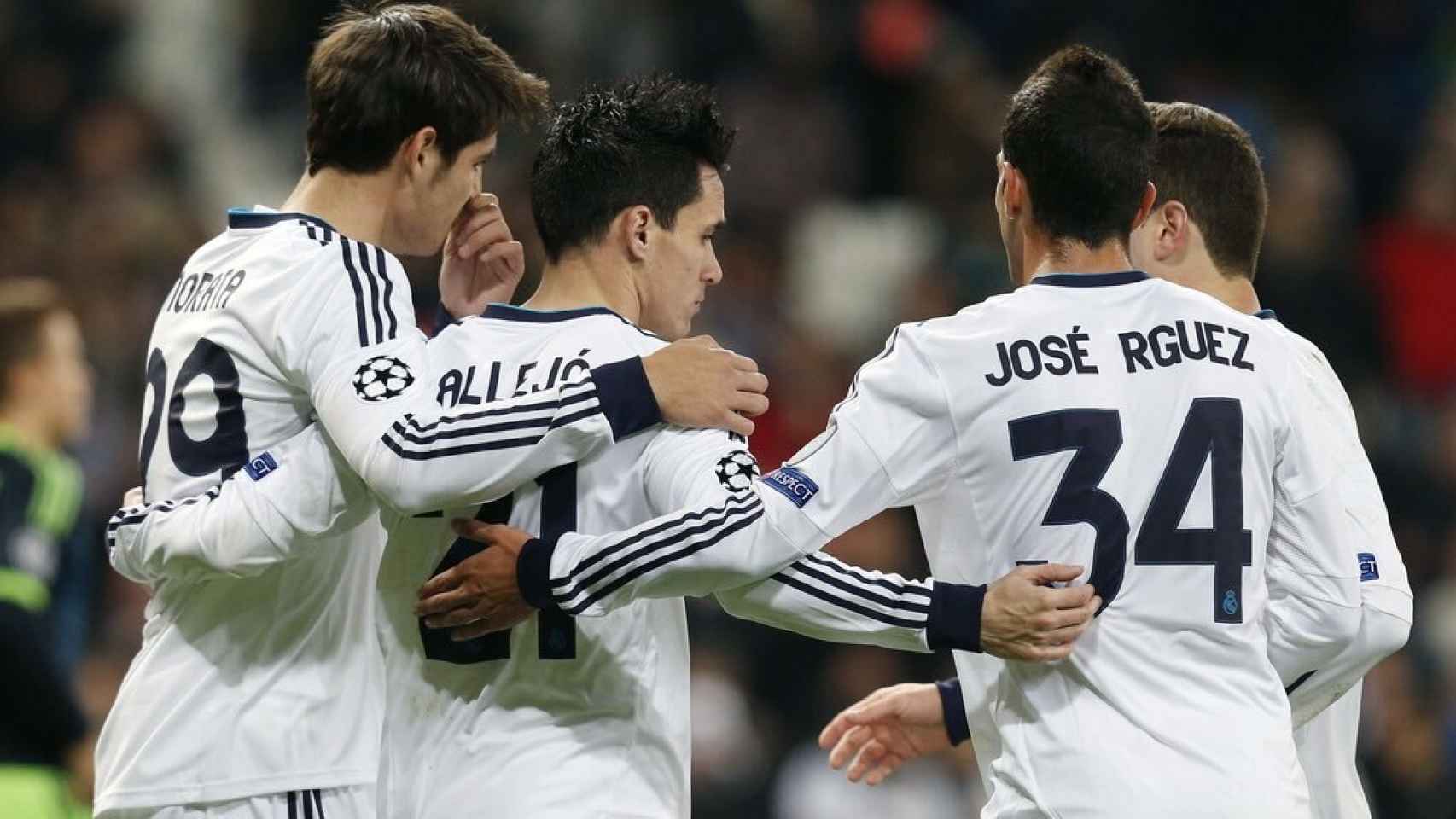Jose Rodríguez celebrando un gol con el Real Madrid. Foto: Twitter (@Josseroodriguez)