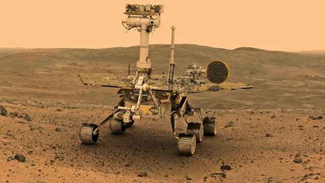 Una imagen del rover 'Opportunity' sobre la superficie marciana.