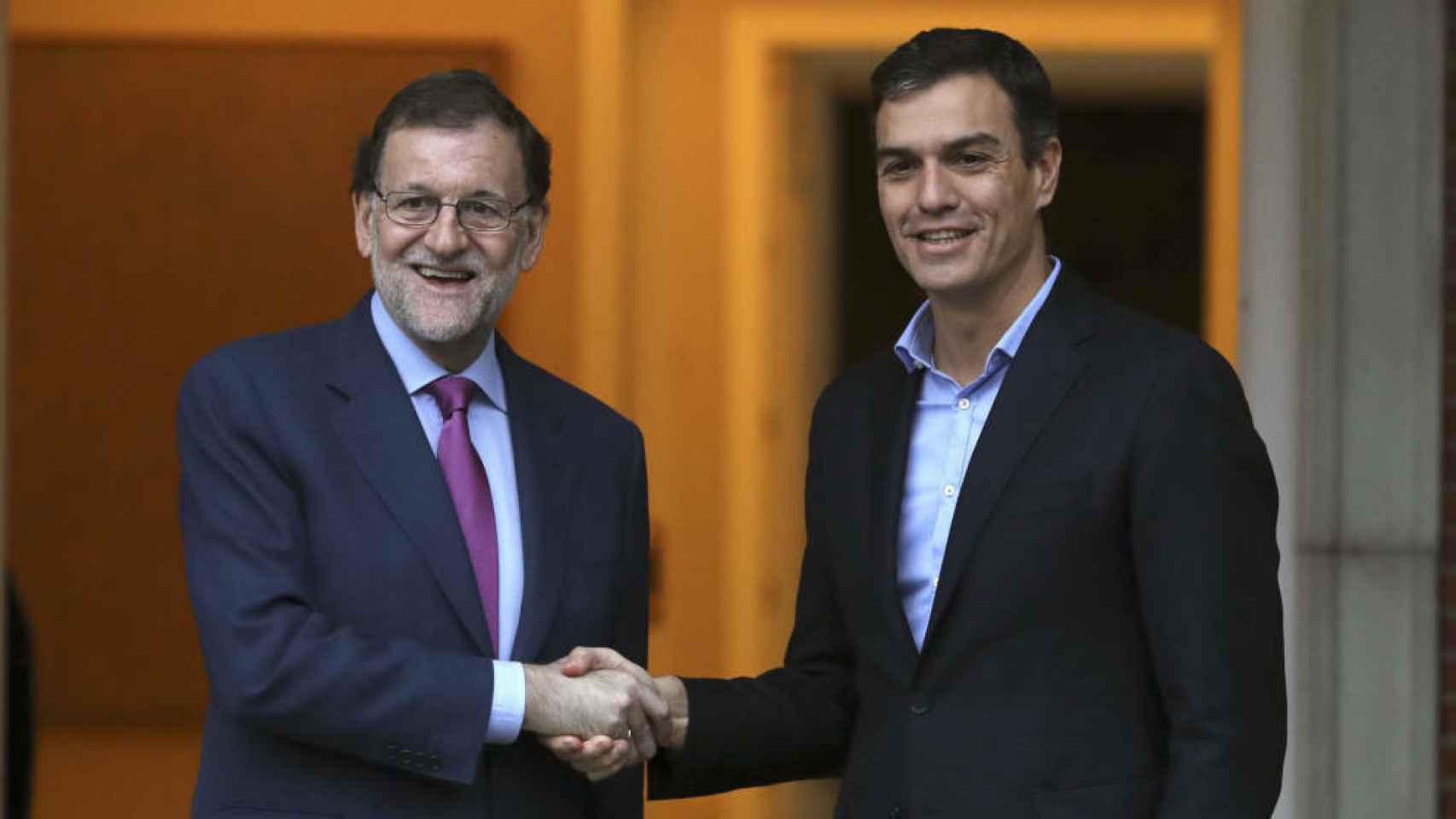Rajoy y Sánchez, durante una reunión en Moncloa.
