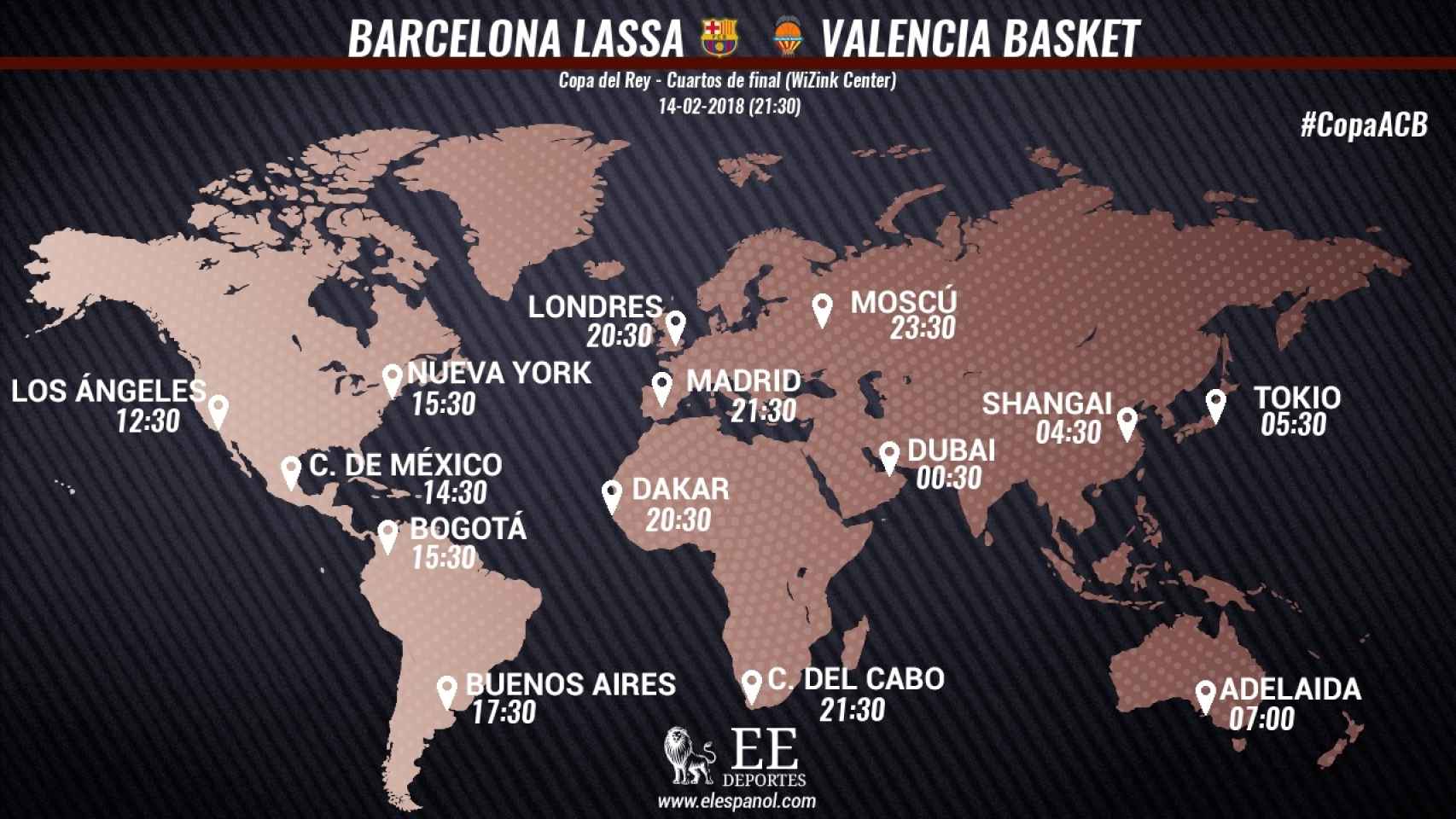 Horario internacional Barcelona Lassa - Valencia Basket