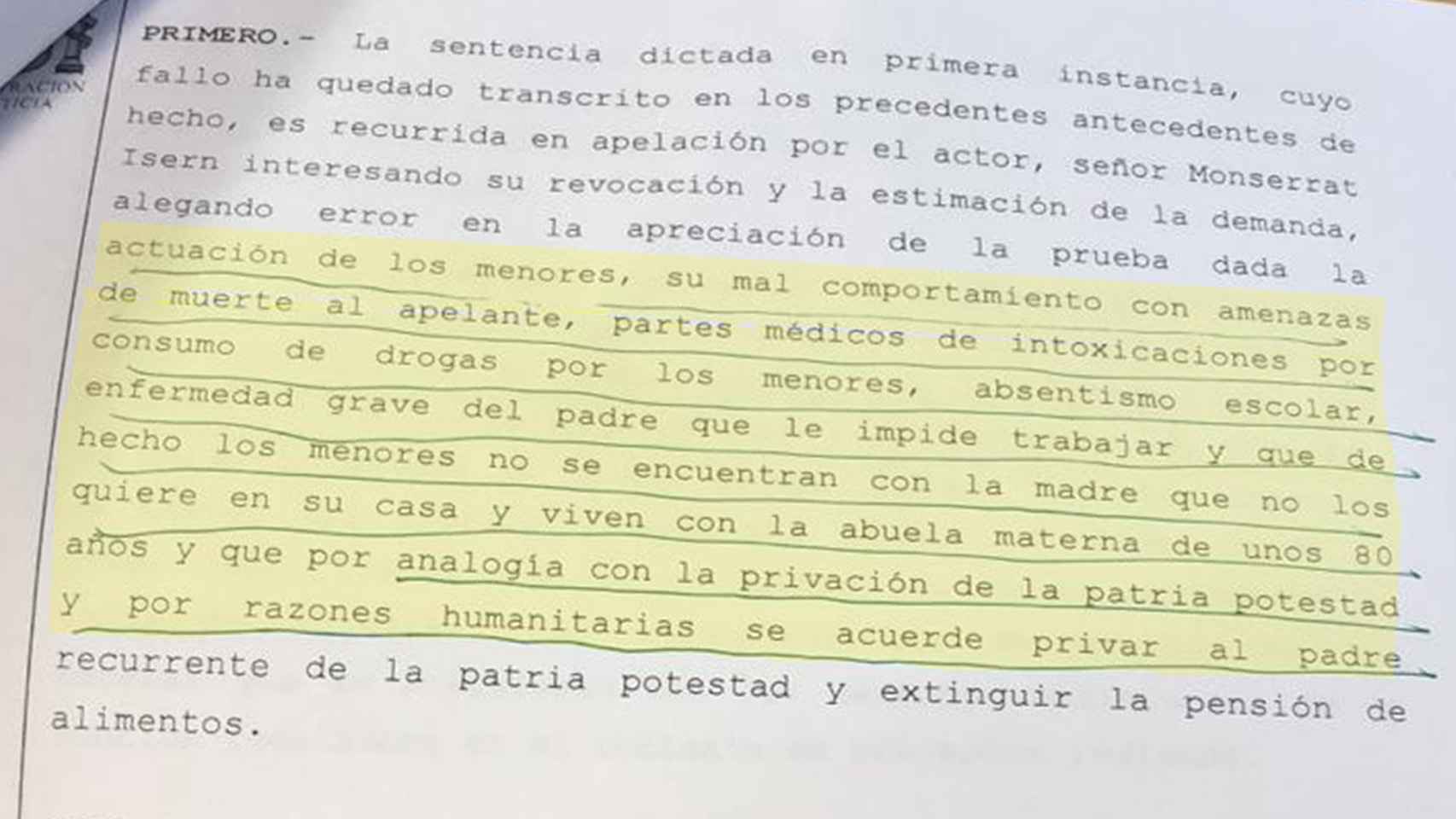 En la imagen, captura de la sentencia de la Audiencia Provincial de Palma.