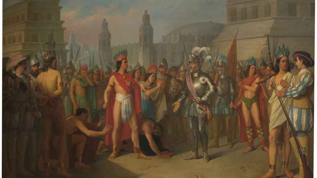 Prisión de Guatimocín, último emperador de los mejicanos, por las tropas de Hernán Cortés.  Foto: Museo Nacional del Prado