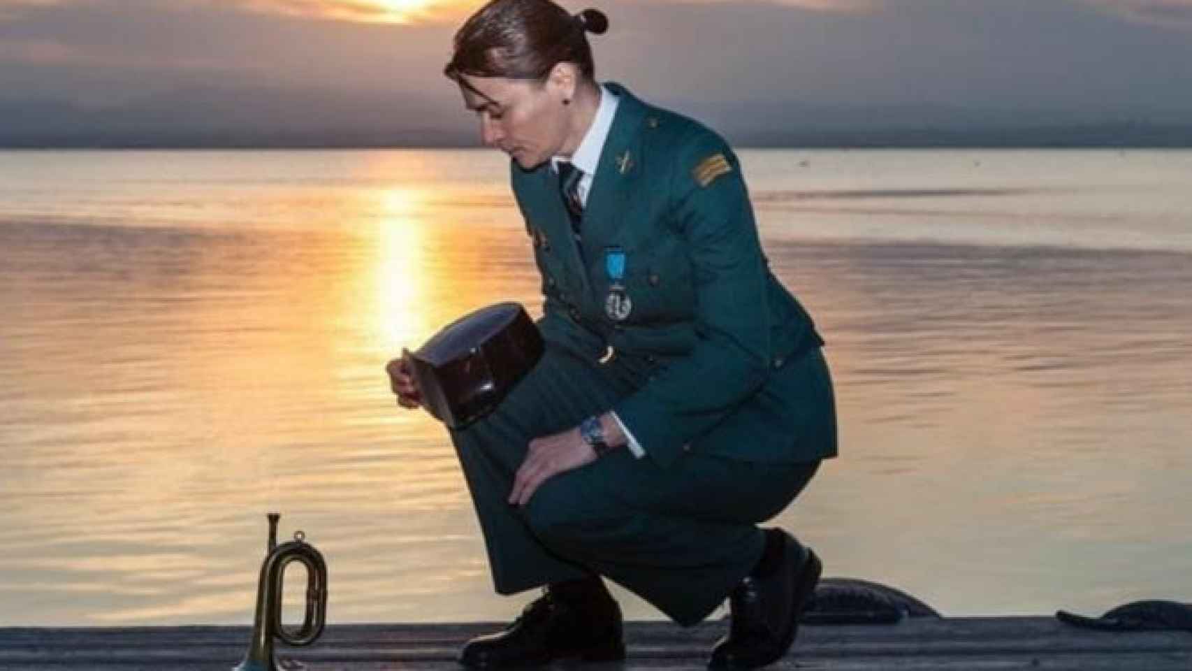 Lucía Llanos, con el uniforme de Guardia Civil.