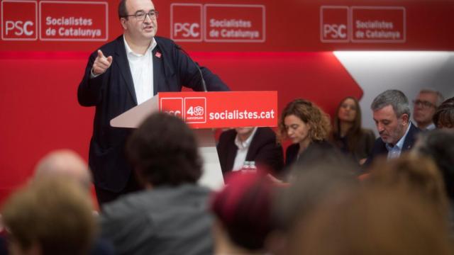 El primer secretario del PSC, Miquel Iceta, durante un Consell Nacional extraordinario del PSC.