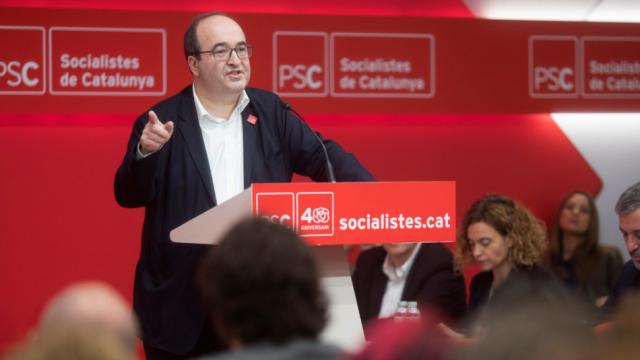 El primer secretario del PSC, Miquel Iceta, durante un Consell Nacional extraordinario del PSC.