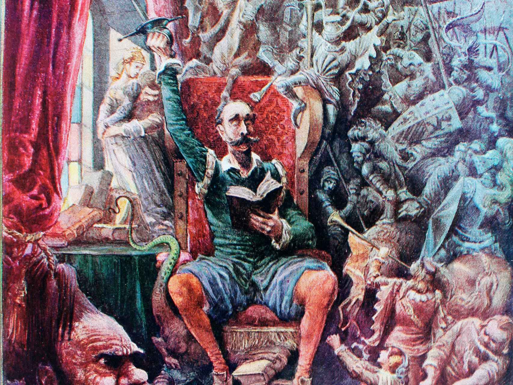 Acuarela del Quijote, obra de Salvador Tusell.