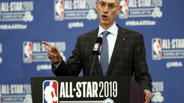 Adam Silver, comisionado de la NBA, en la rueda de prensa previa al All Star