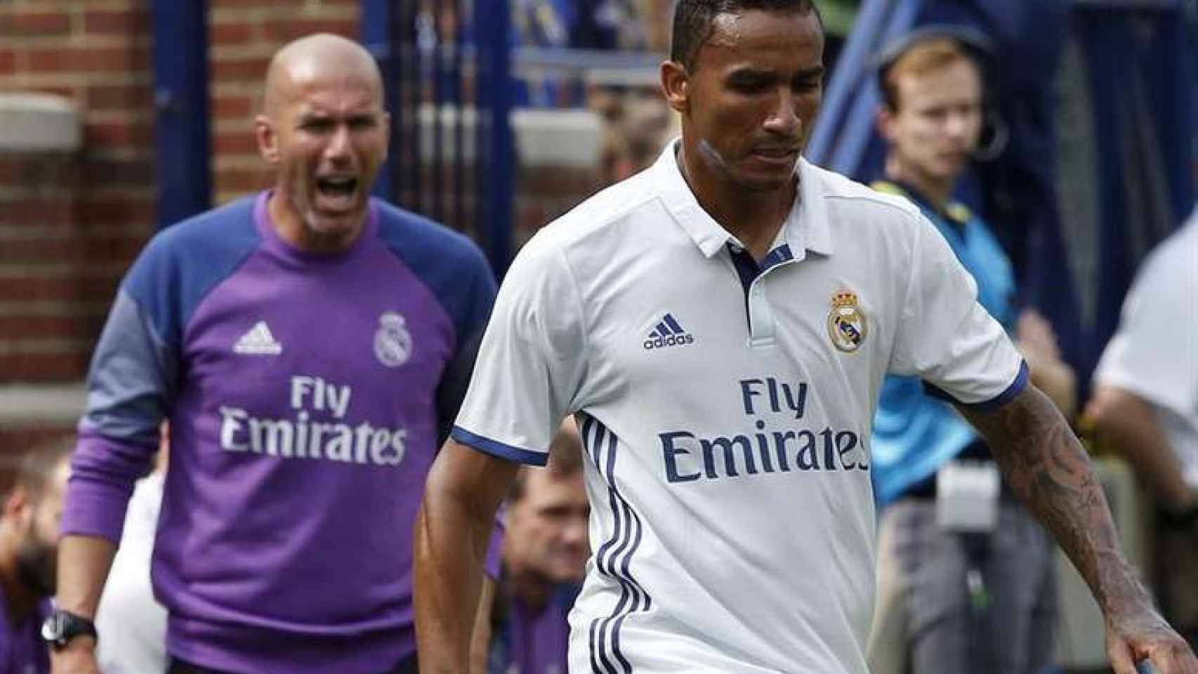 Danilo y Zidane durante un partido