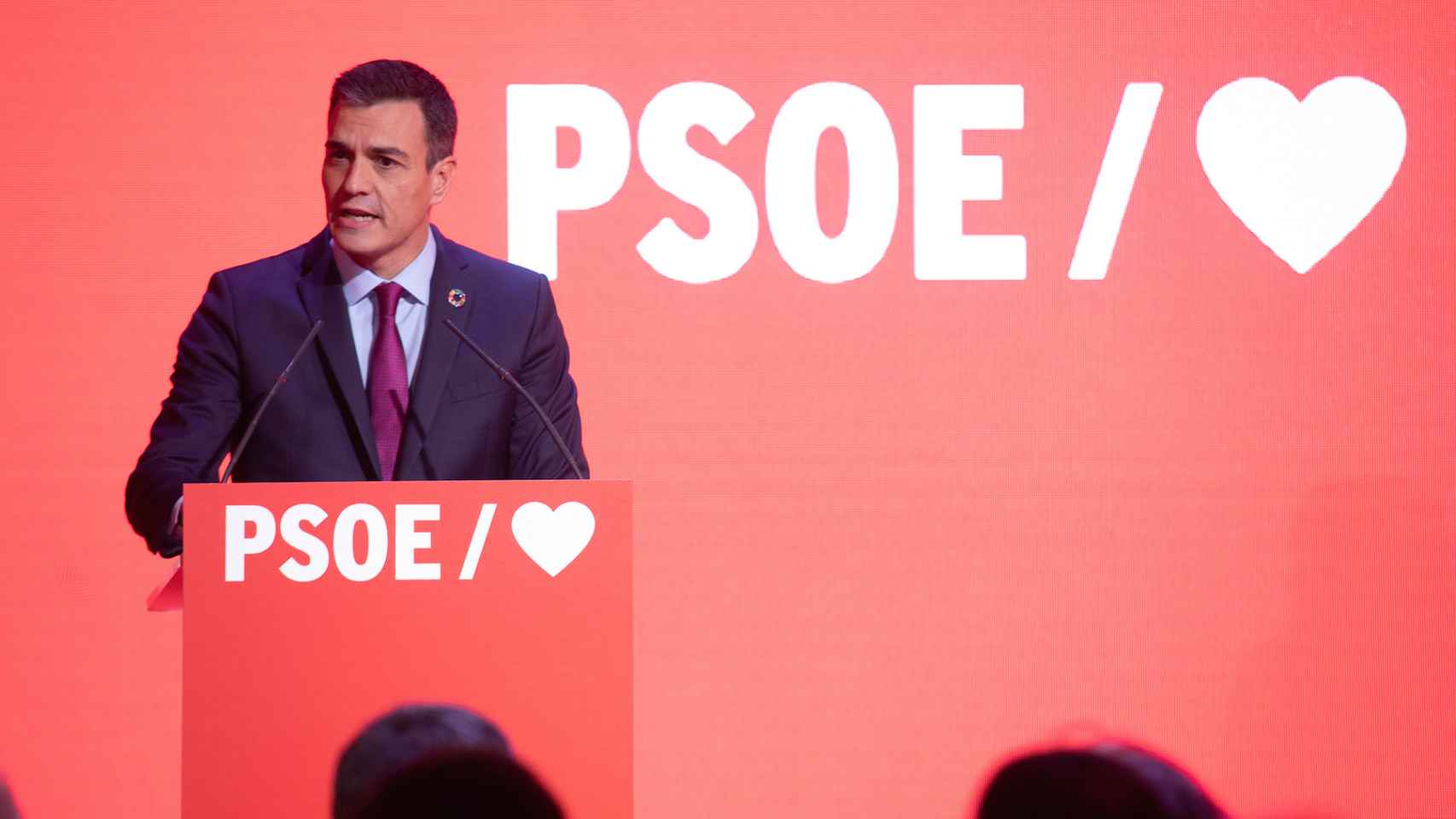 Pedro Sánchez, este martes en la presentación de su candidatura electoral al 28-A.
