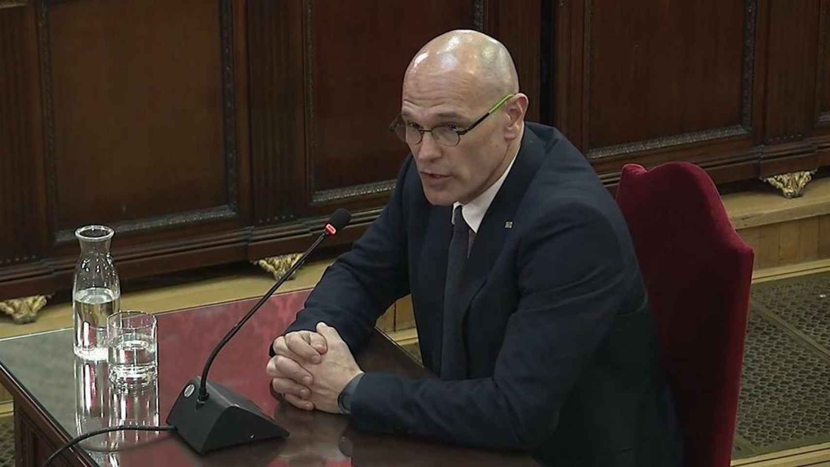 Raül Romeva declara en el Tribunal Supremo durante el juicio al 'procés'.
