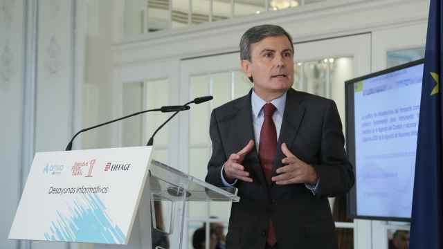 El Secretario de Estado de Infraestructuras, Pedro Saura, durante su intervención.