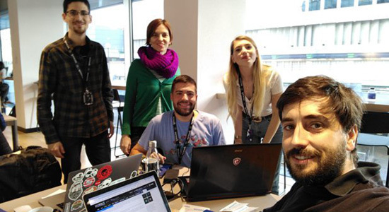 Los miembros del equipo español que ha ganado el hackathon Space Apps de la Nasa.