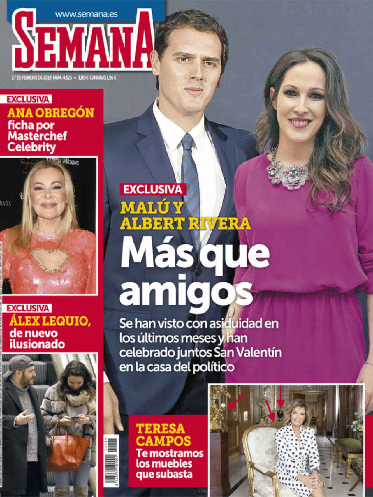 Portada de la revista 'Semana' con la publicación de la relación entre Albert Rivera y la cantante Malú.