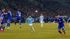 Un momento del partido entre el Schalke y el Manchester City
