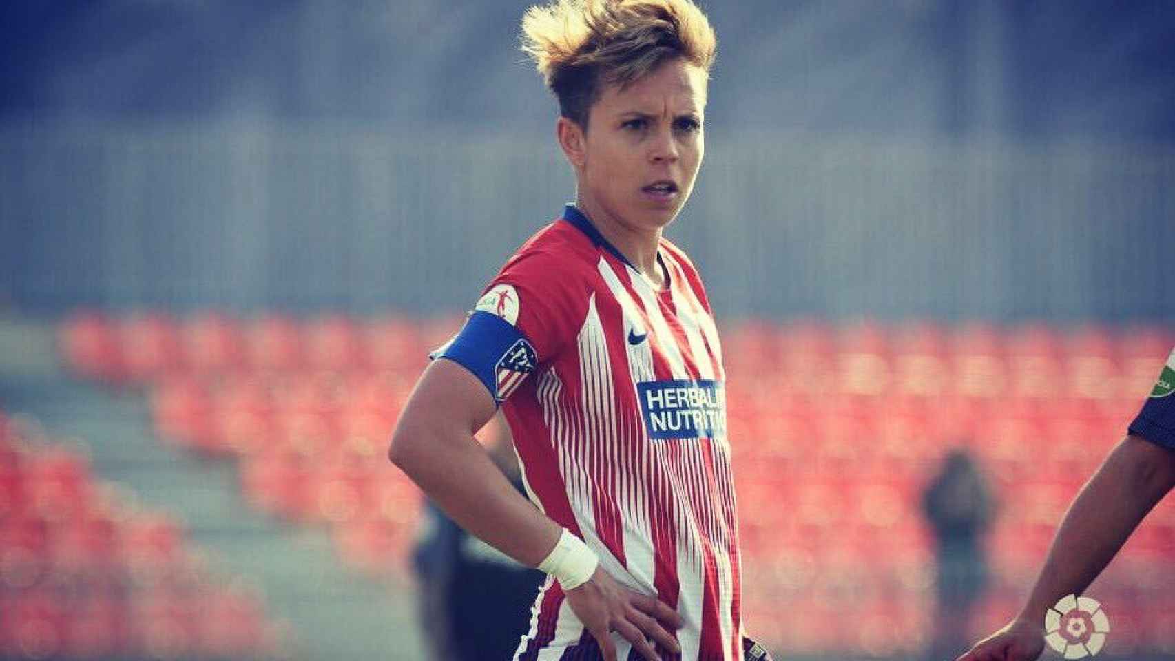Amanda Sampedro, capitana del Atlético. Foto: Twitter (@Amanda10sb)