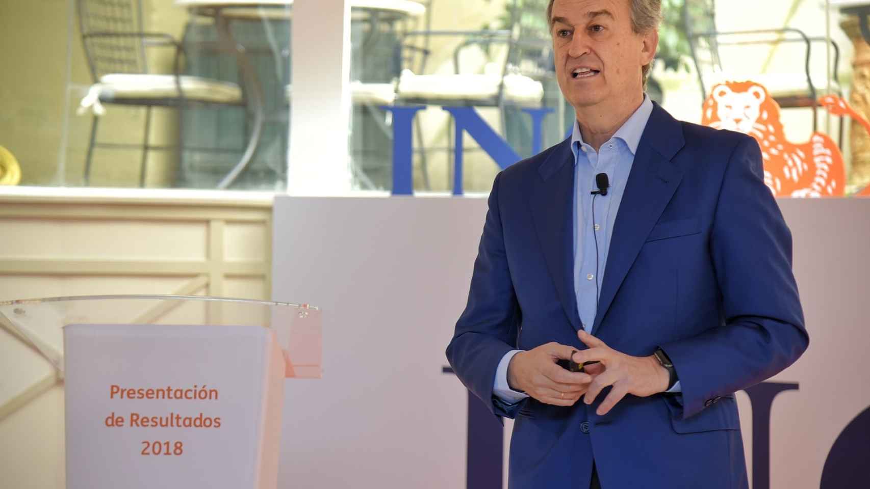 César González-Bueno, CEO de ING en España durante la presentación de resultados.