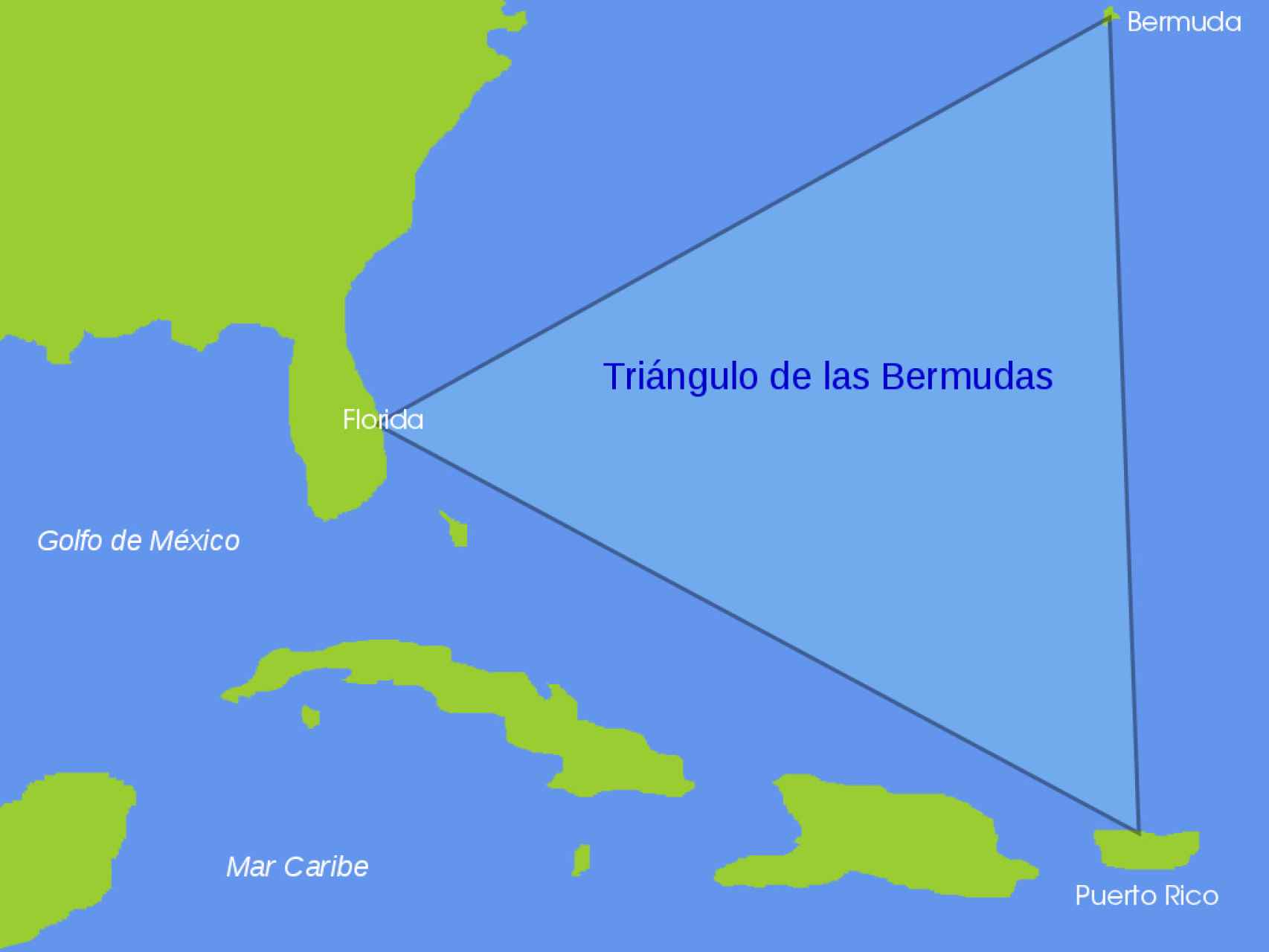 El triángulo de las Bermudas.