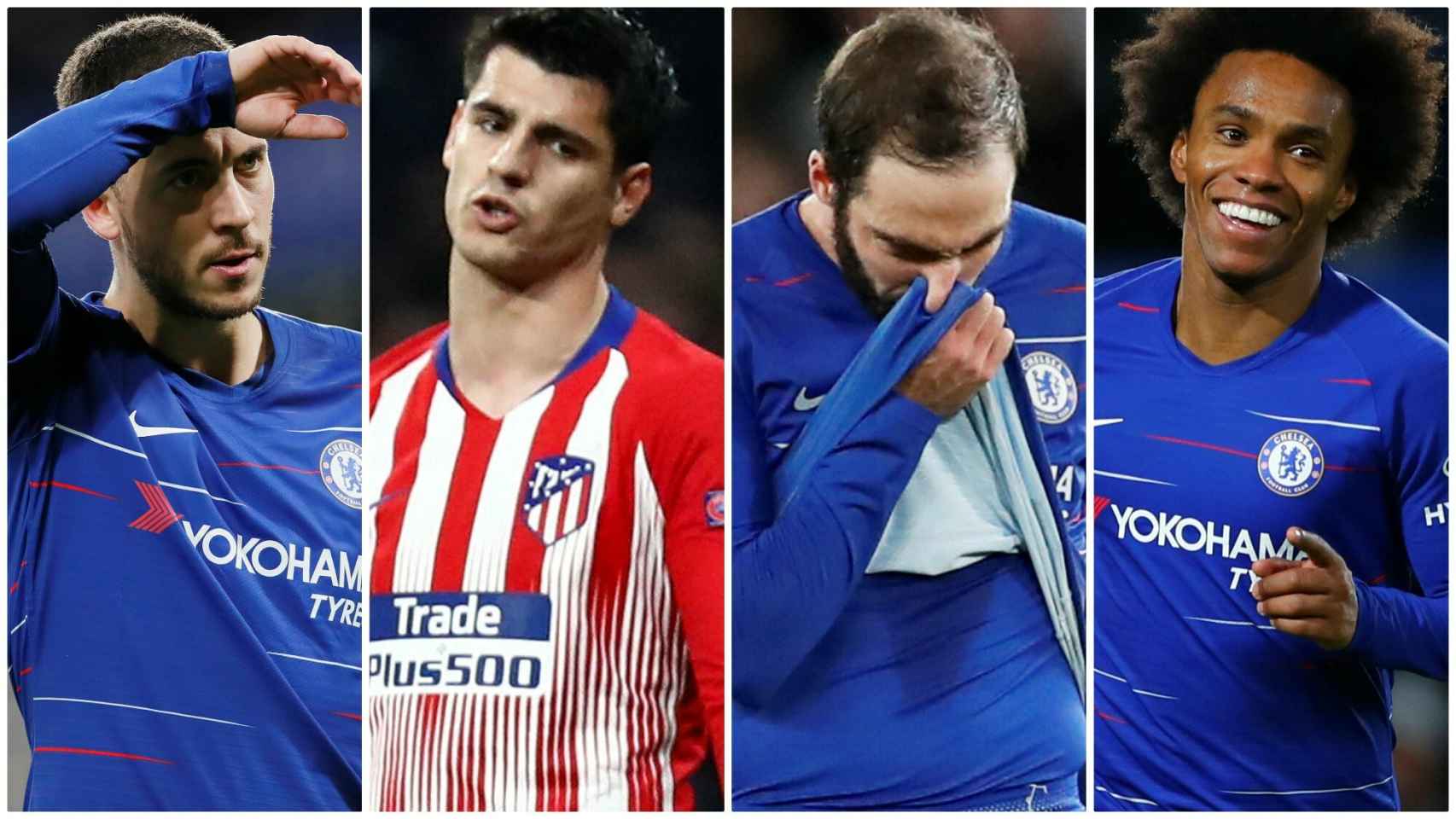 Hazard, Morata, Higuaín y Willian