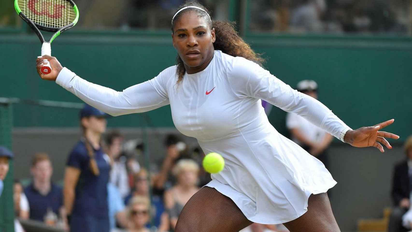 Serena Williams, durante un partido de Wimbledon 2018