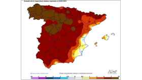 Anomalías de calor en España el domingo 24 de febrero de 2019.