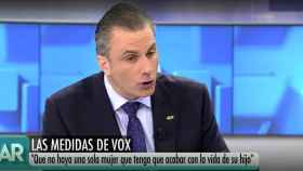 El secretario general de Vox, Javier Ortega Smith, este lunes en Telecinco.