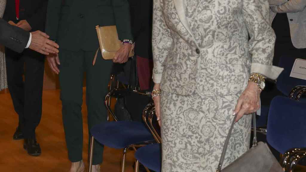 La reina Sofía y la infanta Elena por separado en un acto oficial