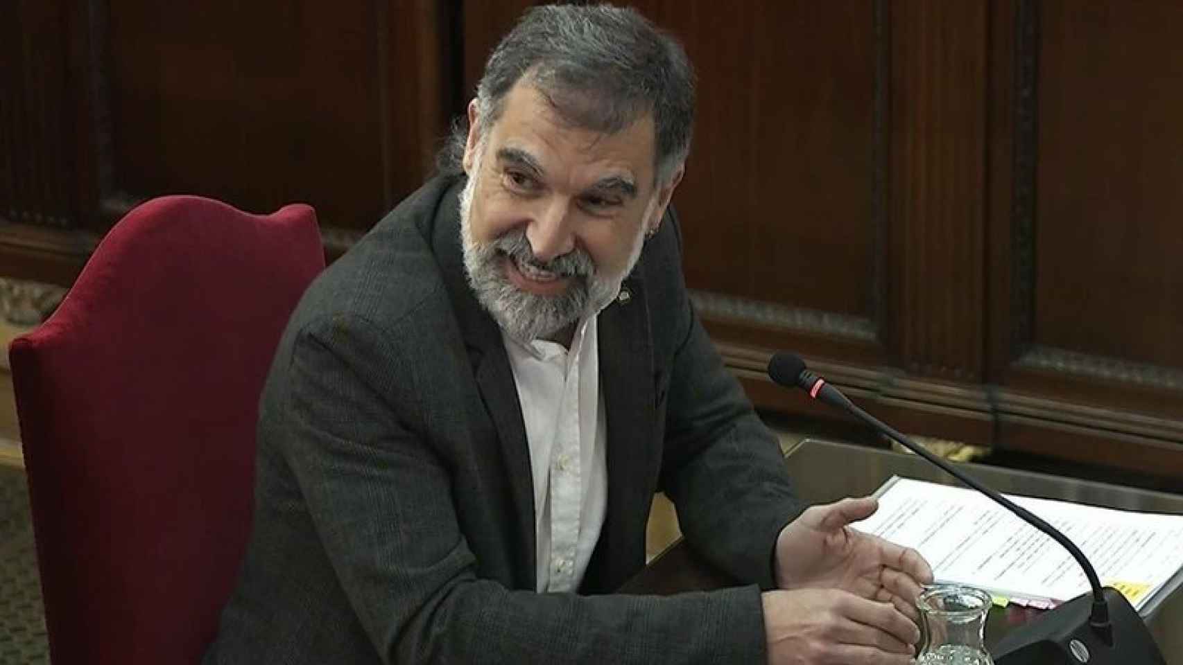 Jordi Cuixart, presidente de Òmnium Cultural, declarando como acusado en el juicio al 'procés'.