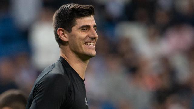 Thibaut Courtois, en el campo del Santiago Bernabéu.