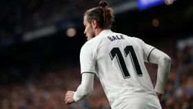 Gareth Bale, durante El Clásico en el Santiago Bernabéu
