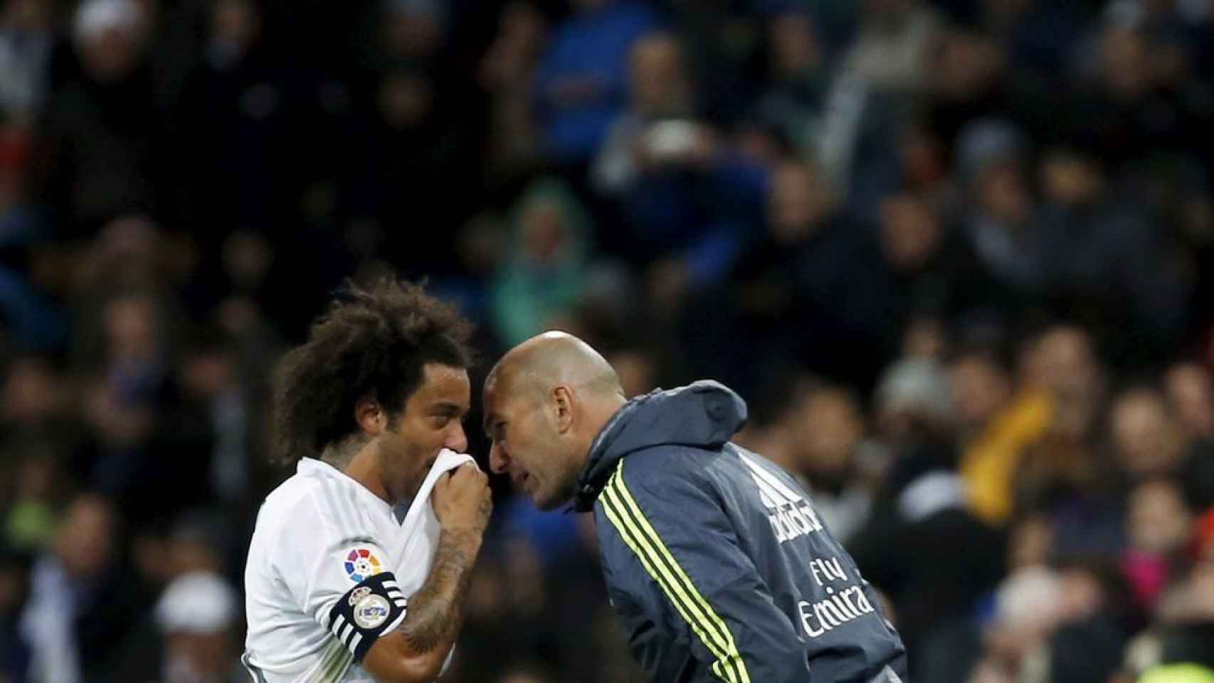 Marcelo y Zidane en el Real Madrid en 2016