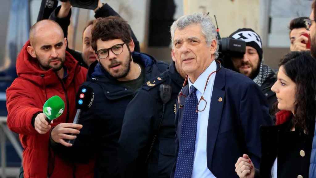 Ángel María Villar a la salida de la Audiencia Nacional