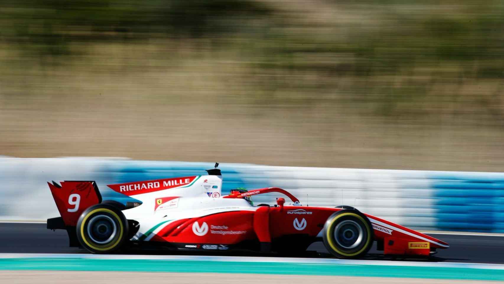 Mick Schumacher en la tercera jornada de test de pretemporada en Jerez. Foto: Twitter (@FIA_F2)