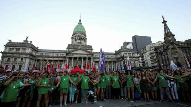 Una manifestación pro-aborto libre en Argentina.